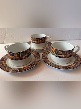 3 Sets- Park Avenue 221 Flat Cup & Saucer